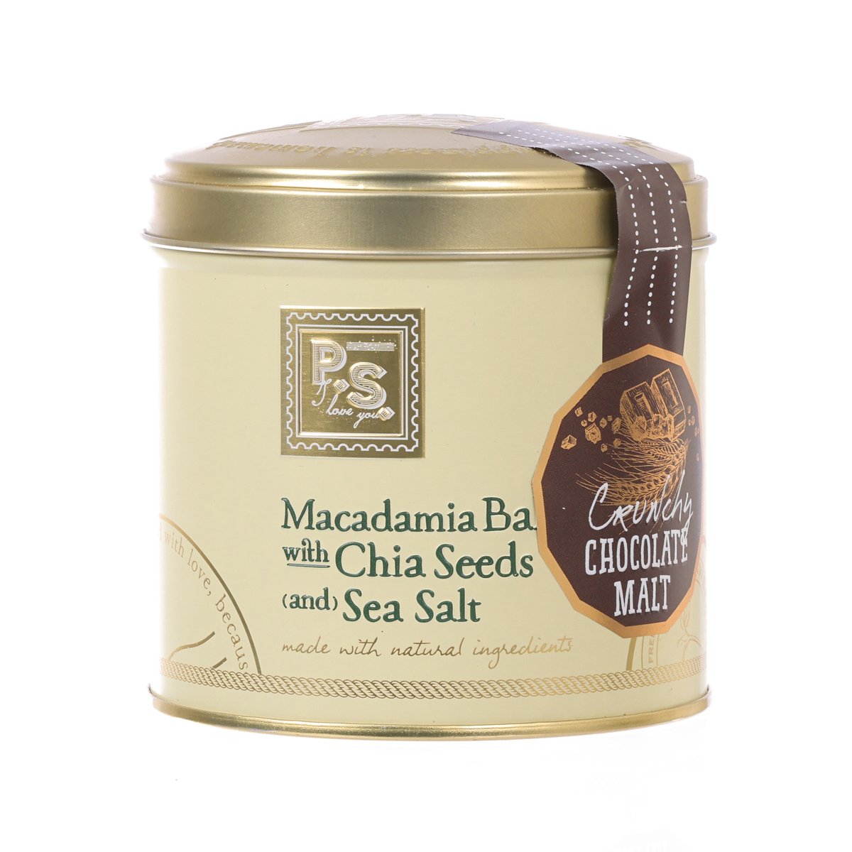 P.S. I LOVE YOU By Pimara Macadamia Balls with Chia
Seed & Sea Salt - Crunchy Chocolate Malt  (180g)