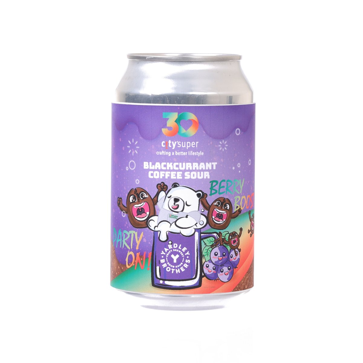 CITY'SUPER X YARDLEY BROTHERS 黑加侖子咖啡水果酸啤酒 - city'super 30週年紀念 (酒精濃度 6.7%) [罐裝]  (330mL)