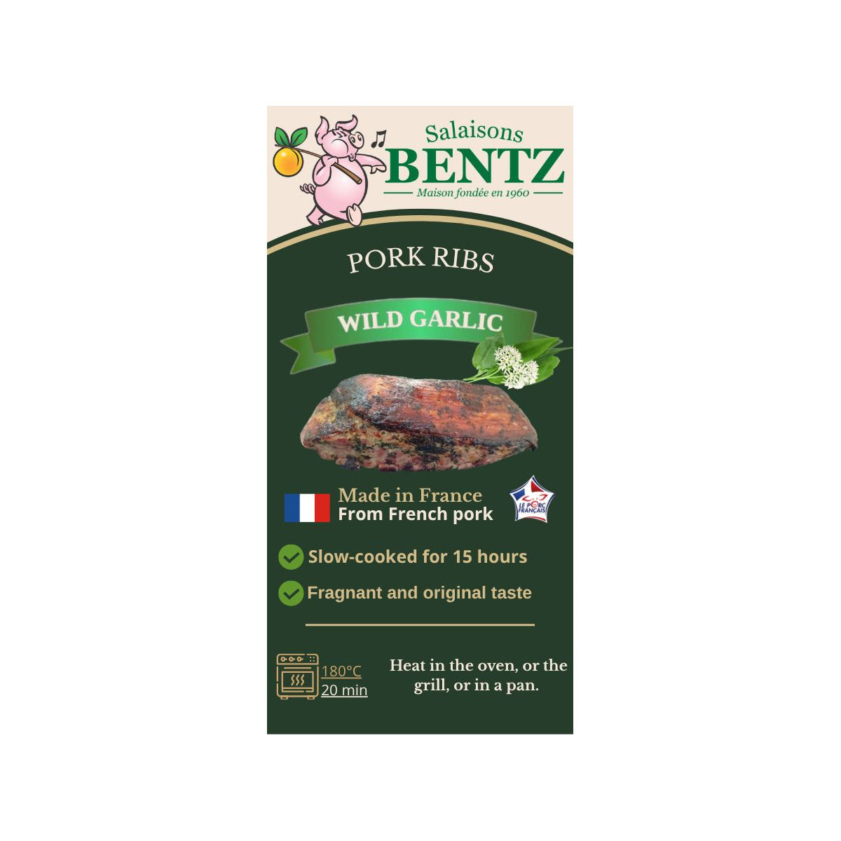 BENTZ French Artisanal Cooked Spare Ribs with Wild Garlic  (200g)