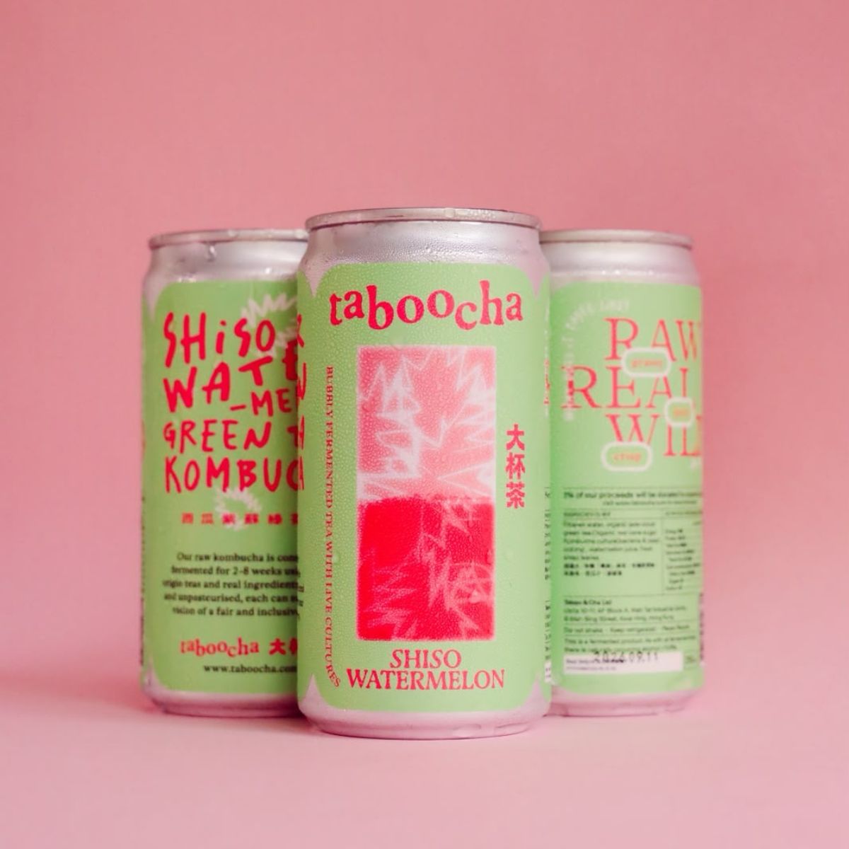 TABOOCHA Shiso Watermelon Green Tea Kombucha [Can]  (250mL)