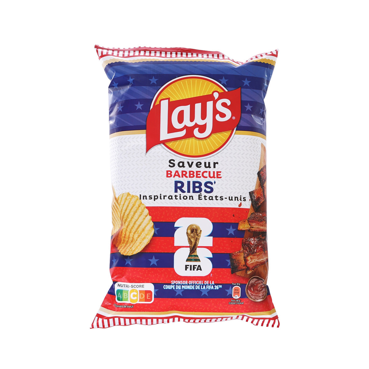 LAY'S FIFA US Style BBQ Ribs Flavored Potato Chips  (120g)