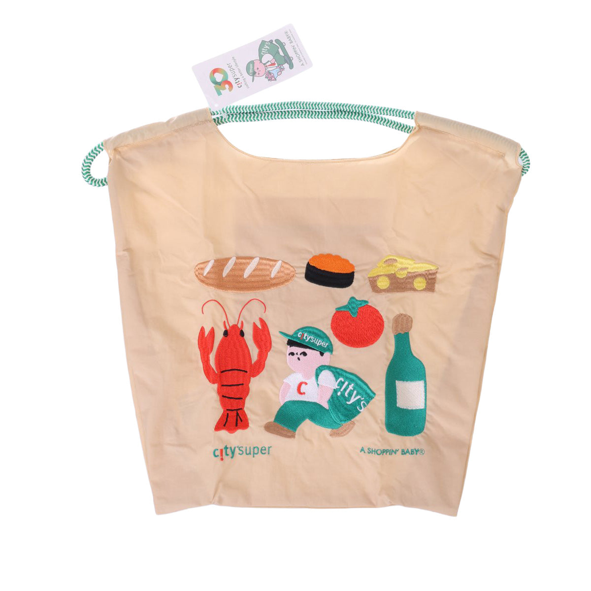 CITYSUPER X SHOPPING BABY Embroidery Bag - Beige