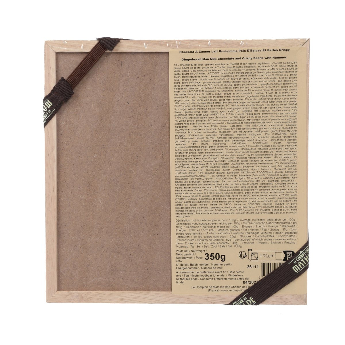 LE COMPTOIR DE MATHILDE Gingerbread Man Milk Chocolate and Crispy Pearls with Hammer  (350g)