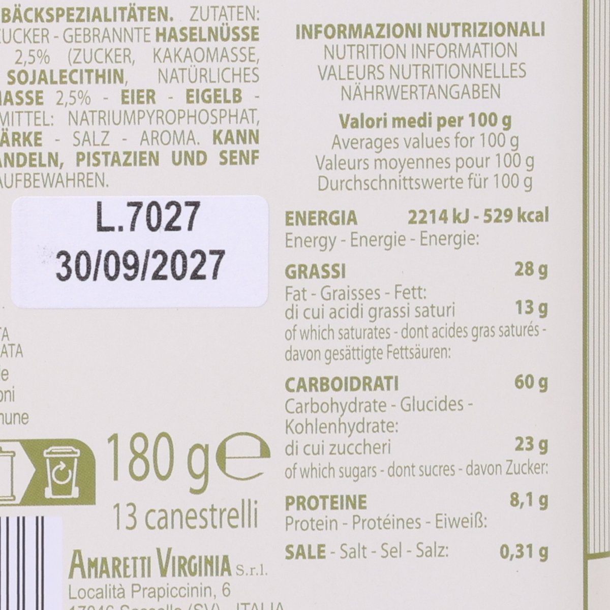 VIRGINIA Canestrelli - Assorted Cookies  (180g)