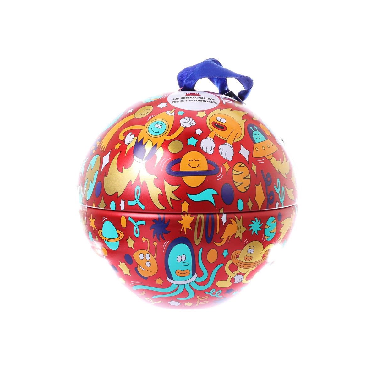 LE CHOCOLAT DES FRANCAIS Xmas Tin Ball with Chocolate Covered Crispy Cereals  (120g)