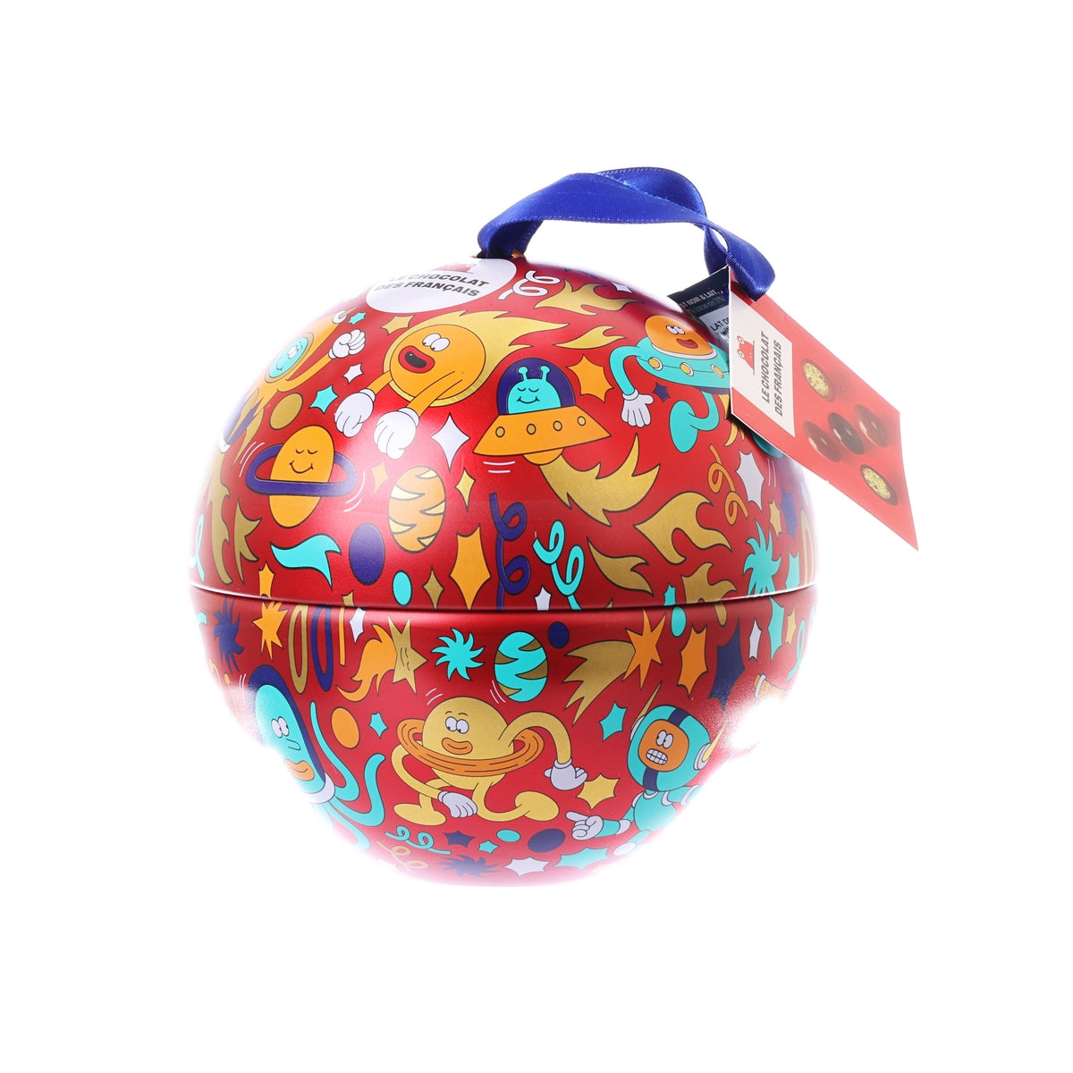 LE CHOCOLAT DES FRANCAIS Xmas Tin Ball with Chocolate Covered Crispy Cereals  (120g)
