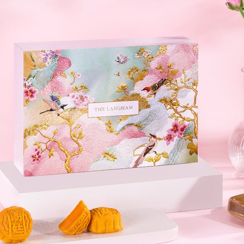 THE LANGHAM Mini Custard with Egg Yolk Mooncake Voucher (Limited Wooden Box)  (1pc)