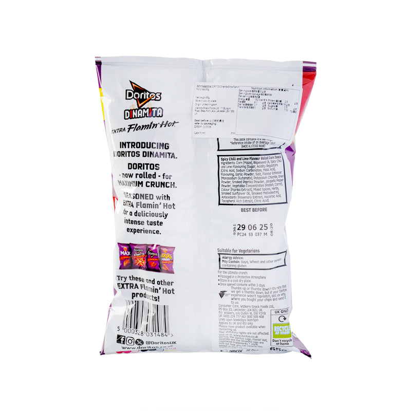 DORITOS Dinamita Extra Flamin’ Hot Crisps  (65g)