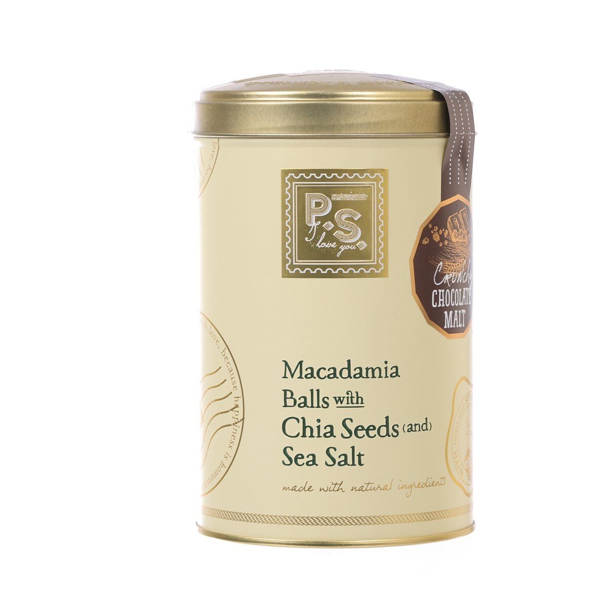 P.S. I LOVE YOU By Pimara Macadamia Balls with Chia
Seed & Sea Salt - Crunchy Chocolate Malt  (300g)
