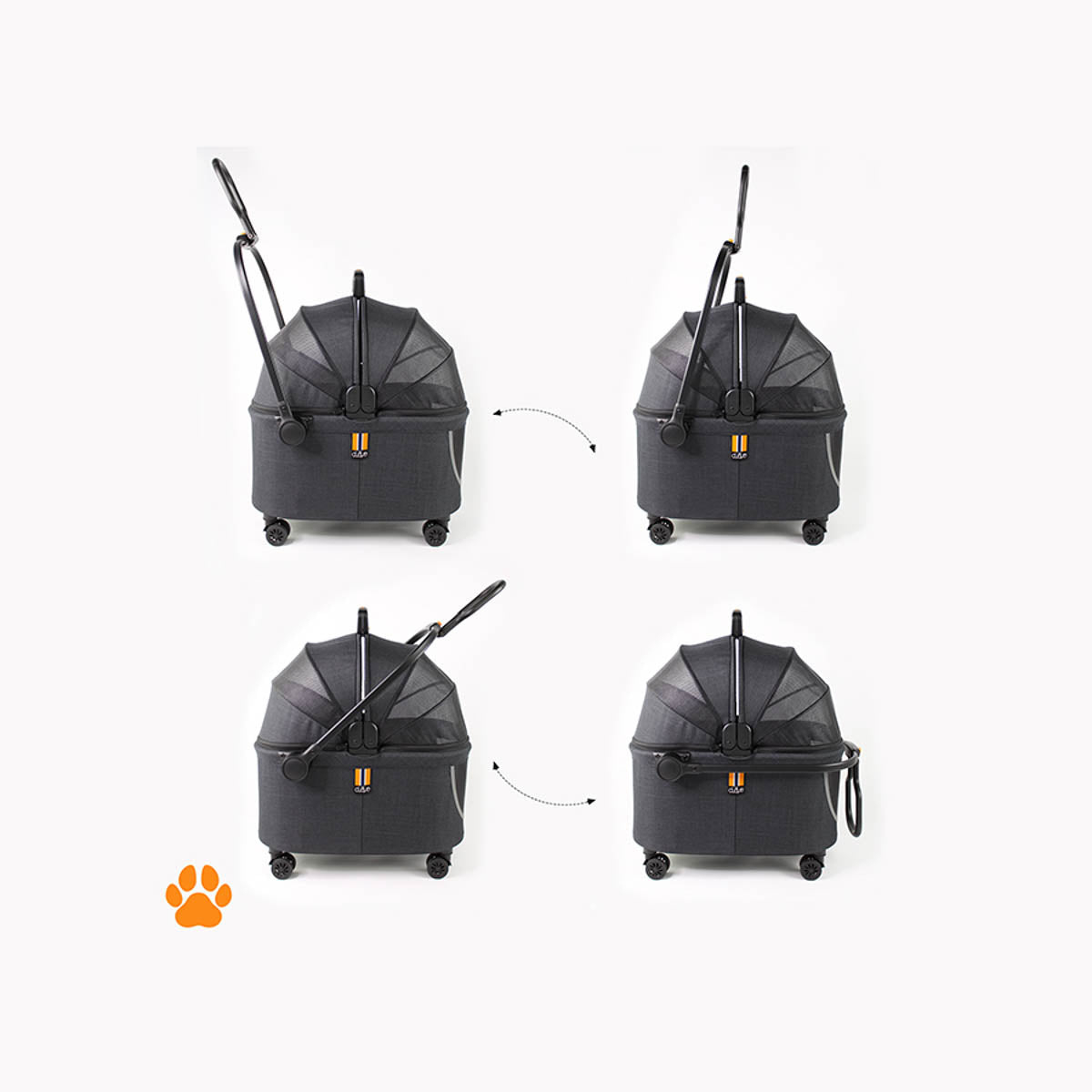 MY DUQUE Coco II Pet Carriage-Melange Black