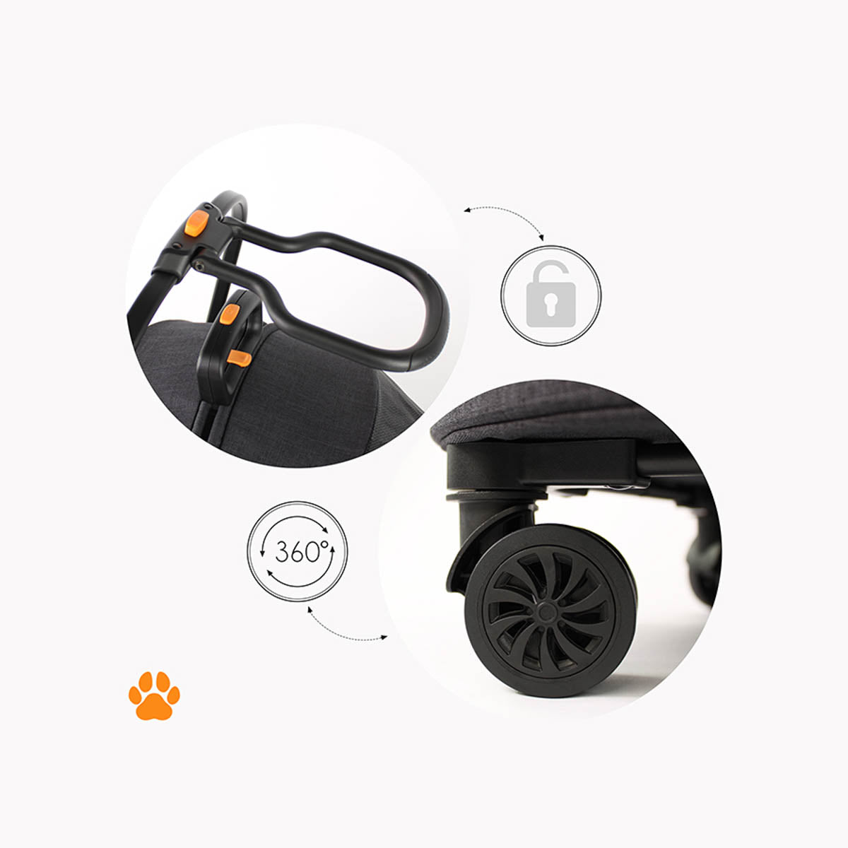 MY DUQUE Coco II Pet Carriage-Melange Black
