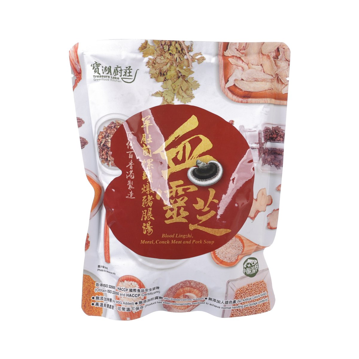 寶湖廚莊 血靈芝羊肚菌螺頭燉豬𦟌湯  (500g)