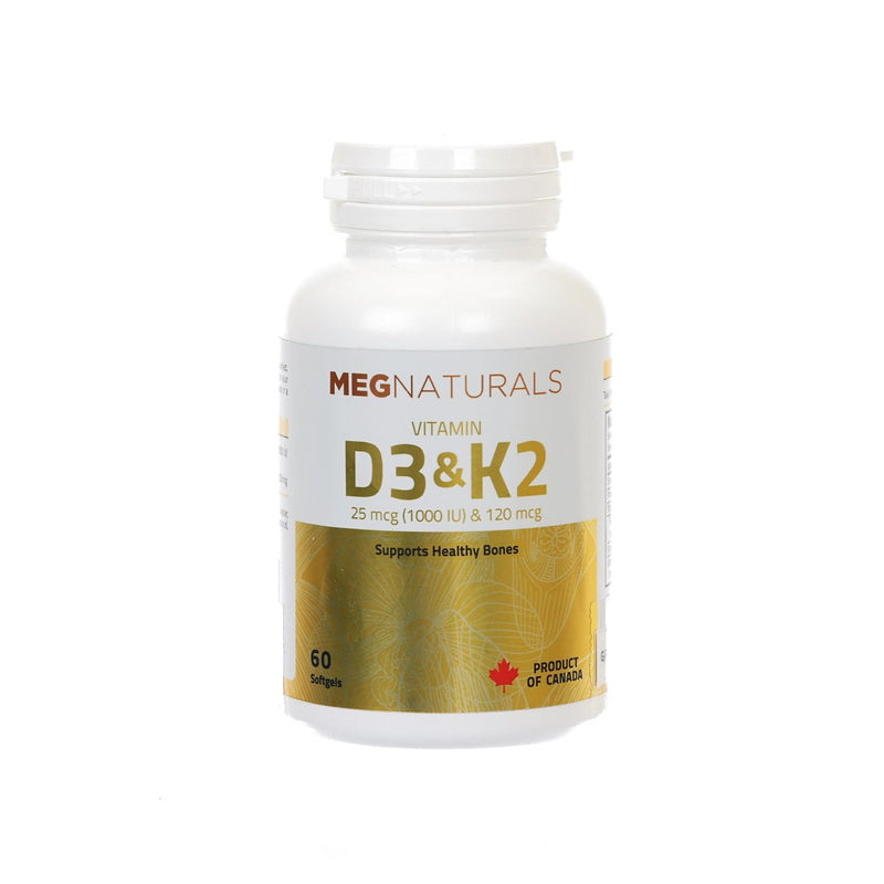 MEGNATURALS Vitamin D3 + K2  (60pcs)