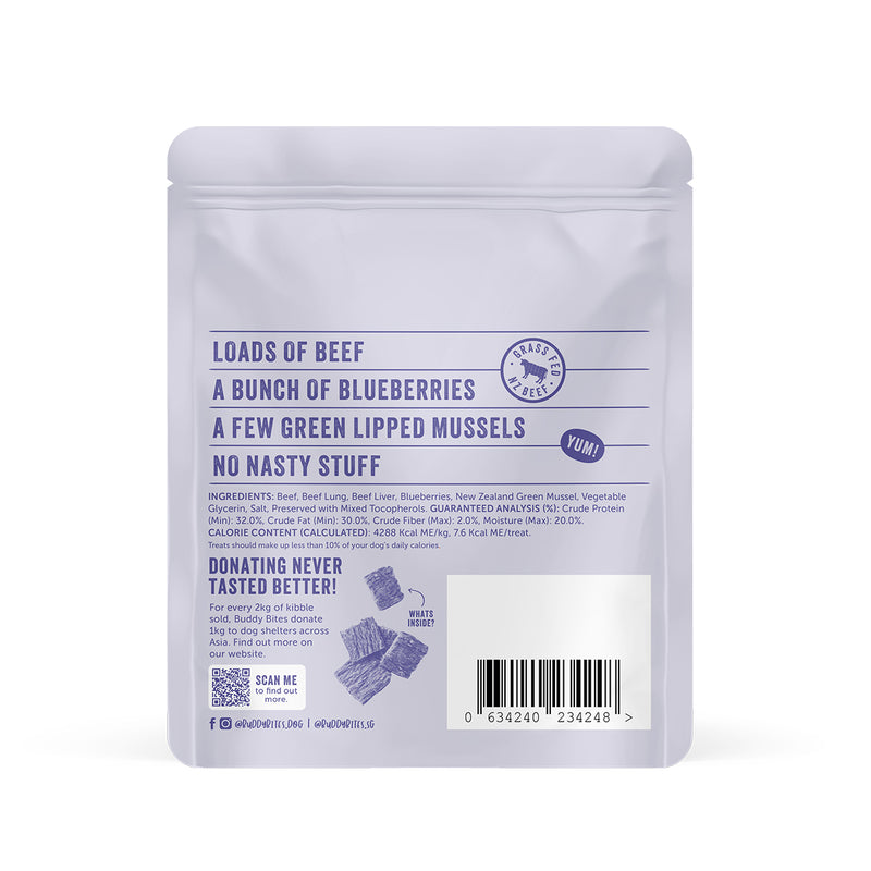 BUDDY BITES Beef & Blueberries Treats  (100g)