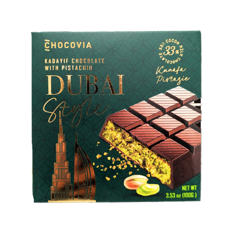 CHOCOVIA Dubai Style Kadayif Chocolate with Pistachio  (100g)