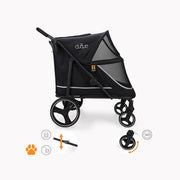 MY DUQUE CHAMP Big Pet Stroller with Raincover-Black
