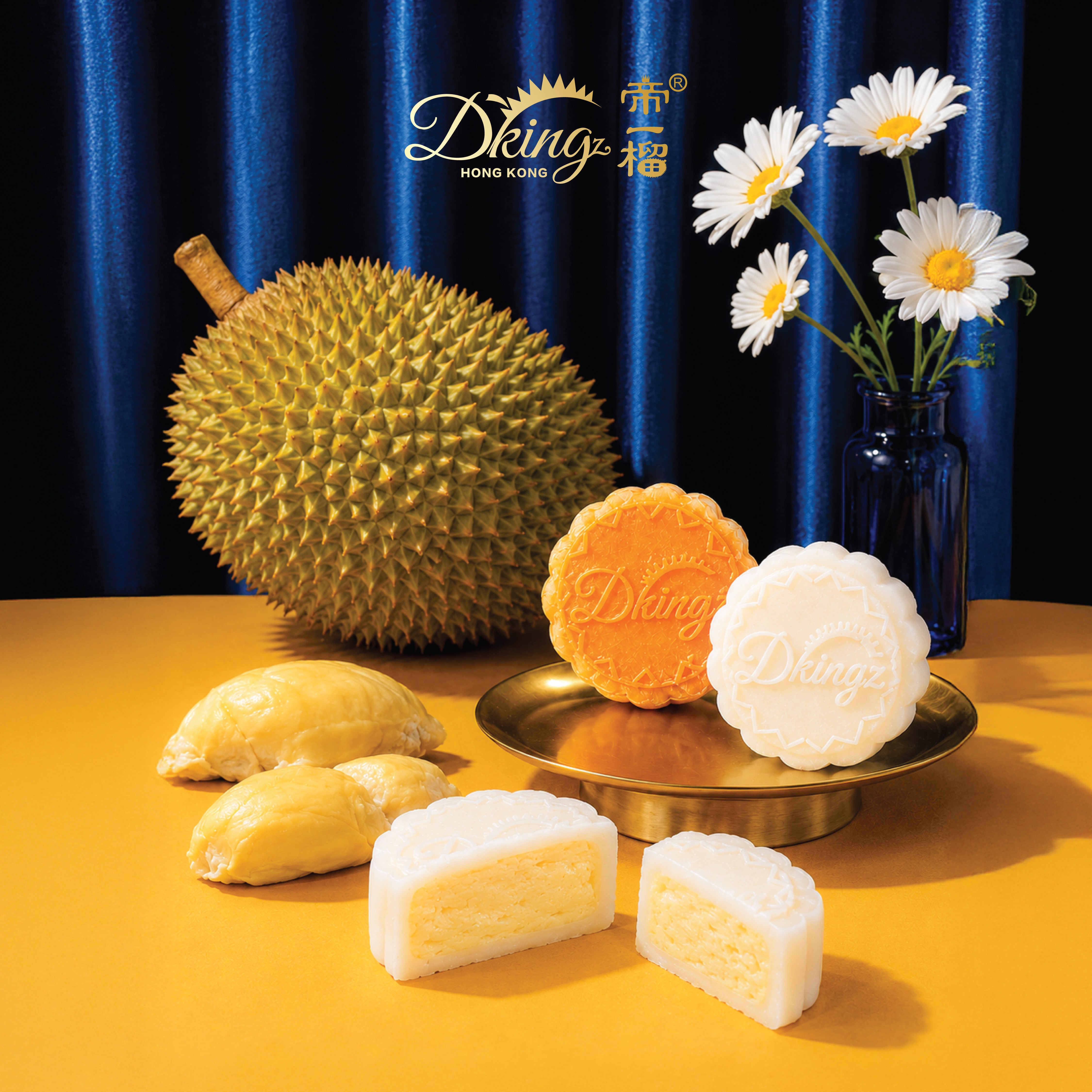 DKING Musang King and D24 Durian Snowy Mooncake (4pcs) Voucher (1pc)