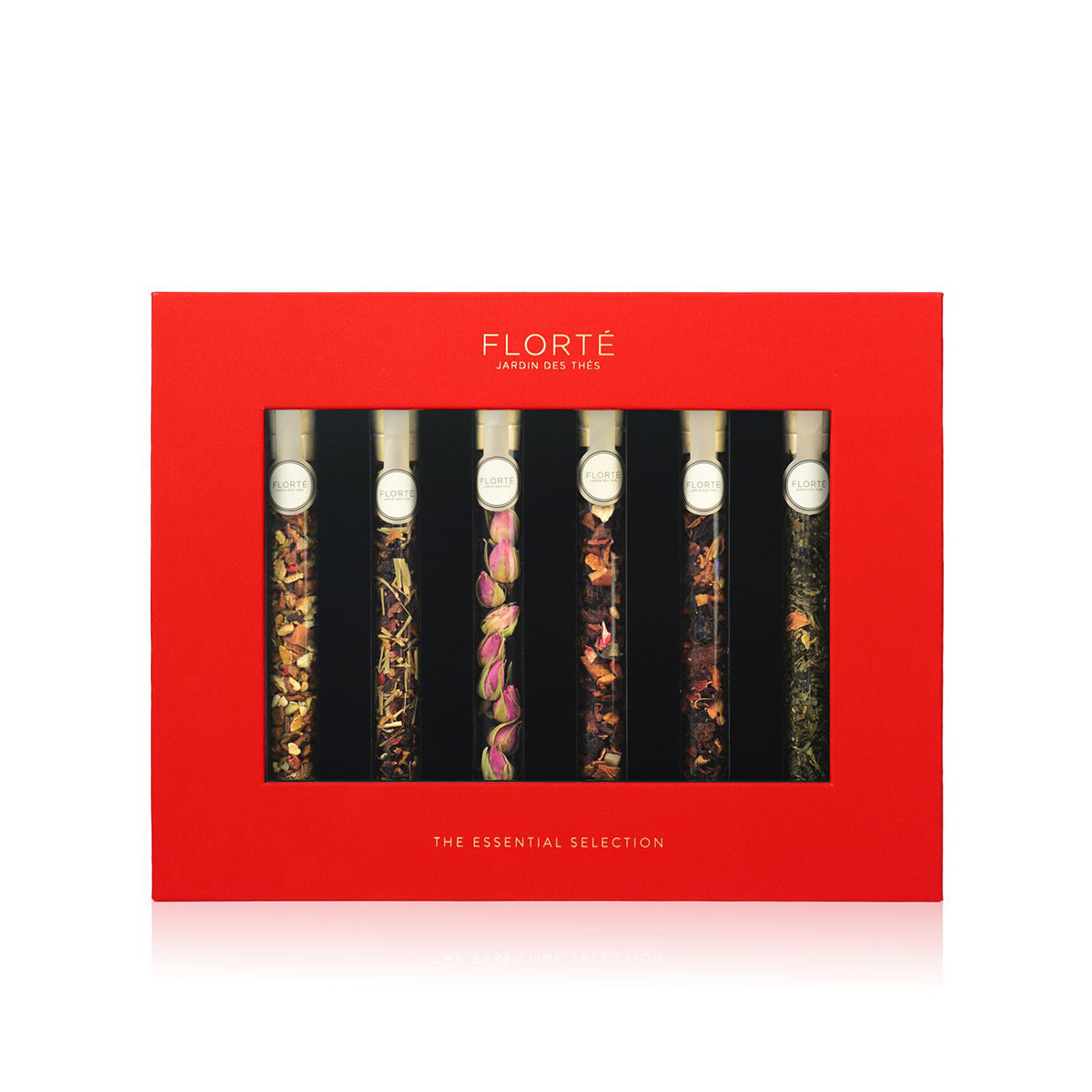FLORTE Glass Tube Tea Gift Set - Red Passion  (1 set)