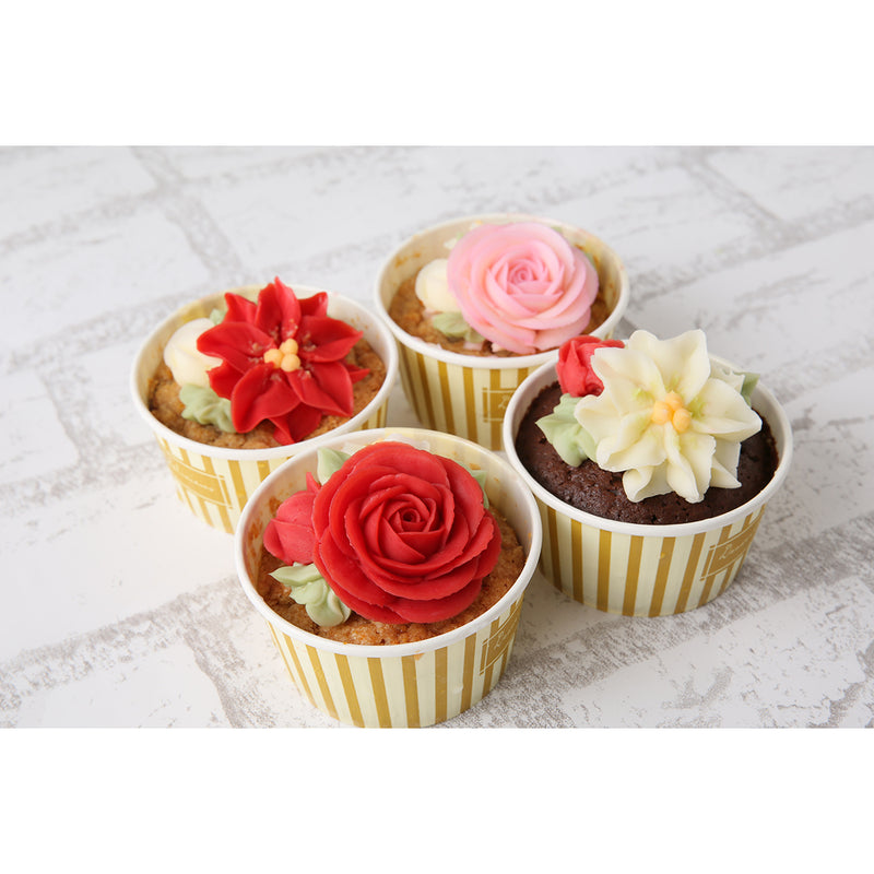 FLOWERPICNIC Christmas Flower Cupcake Box (4 x 115g)