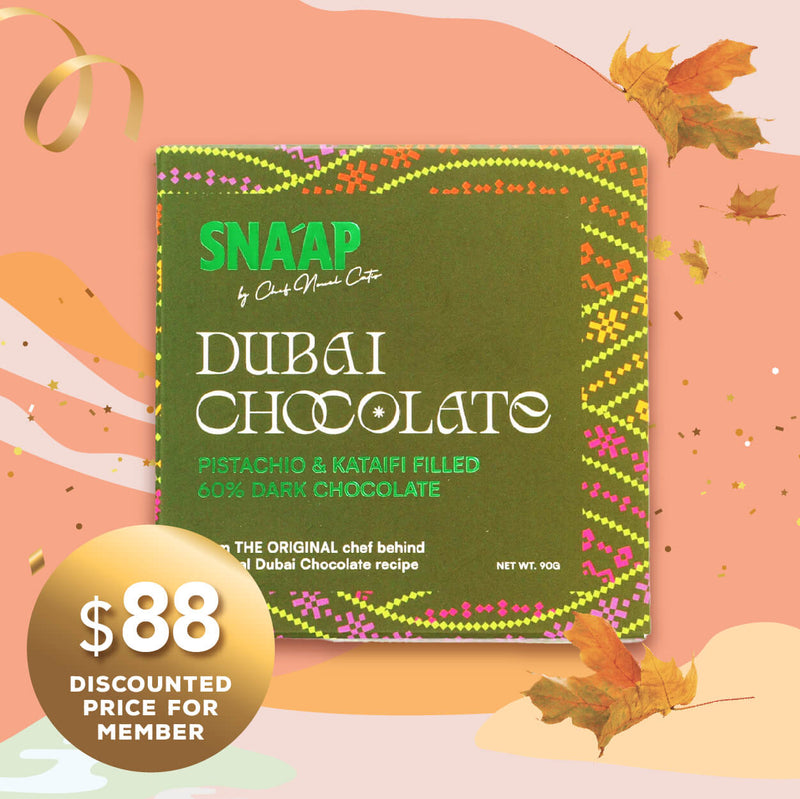 SNAAP CHOCOLATE Dubai Pistachio & Kunafa Filled Dark Chocolate  (90g)