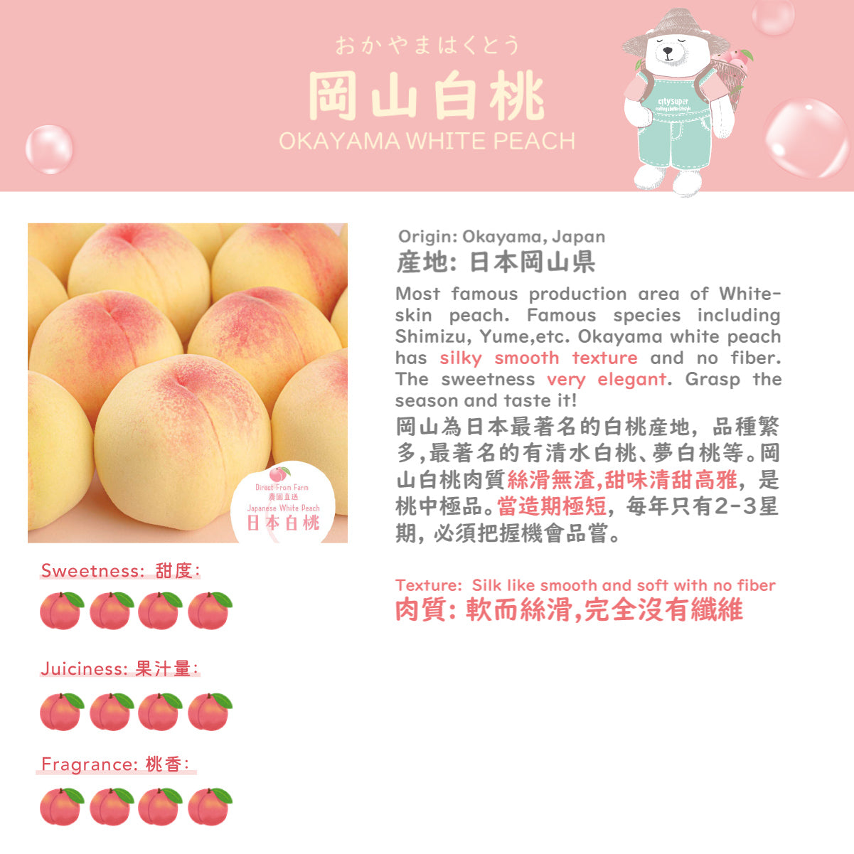 Japan Okayama White Peach 15-16's (Royal Grade)  (1pc)