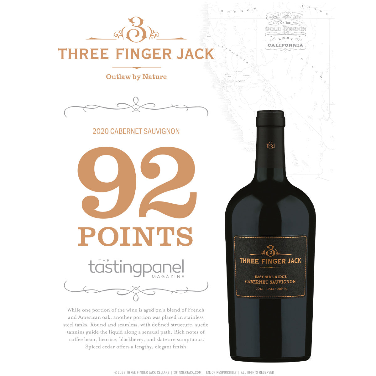 THREE FINGER JACK Three Finger Jack Lodi Cabernet Sauvignon 22/23 (750mL)