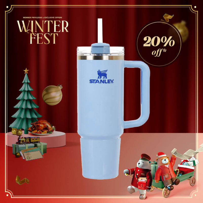 STANLEY 冒險系列真空保溫吸管隨手杯 30oz - Cornflower Gloss