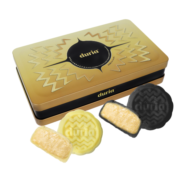 DURIA PLUS Black Thorn Musang King Durian Snowy Mooncake (Bamboo Charcoal  & Original Musang King) 6pcs Voucher