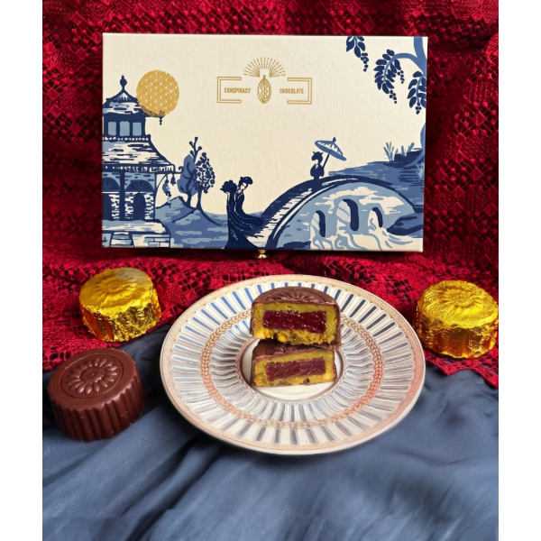 CONSPIRACY Pistachio & Raspberry Chocolate Mooncakes (4pcs)