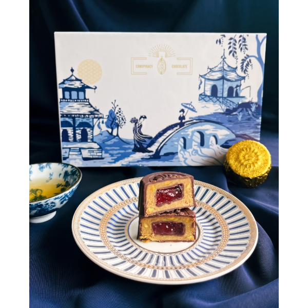 CONSPIRACY Pistachio & Raspberry Chocolate Mooncakes (4pcs)
