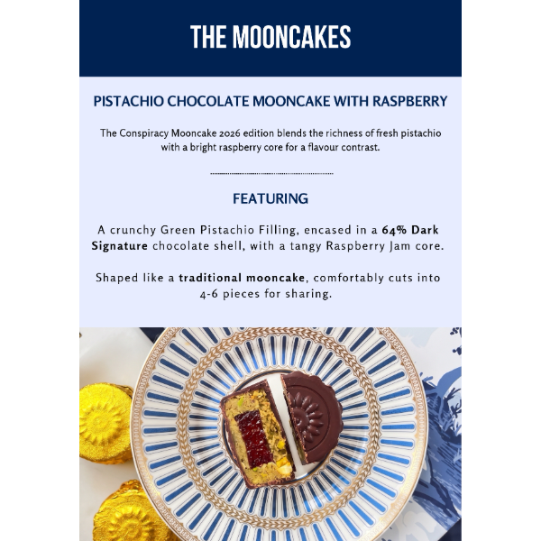 CONSPIRACY Pistachio & Raspberry Chocolate Mooncakes (4pcs)