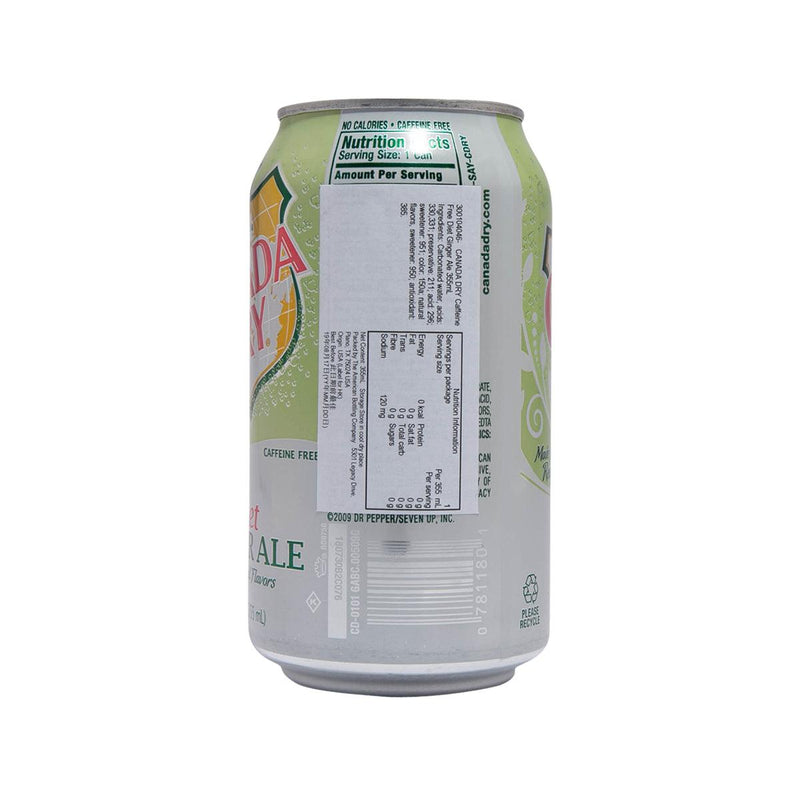 CANADA DRY 無咖啡因無糖薑汁汽水  (355mL)