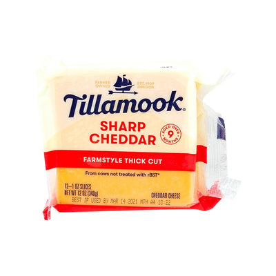 TILLAMOOK Sliced Sharp Cheddar Cheese  (340g) - city'super E-Shop