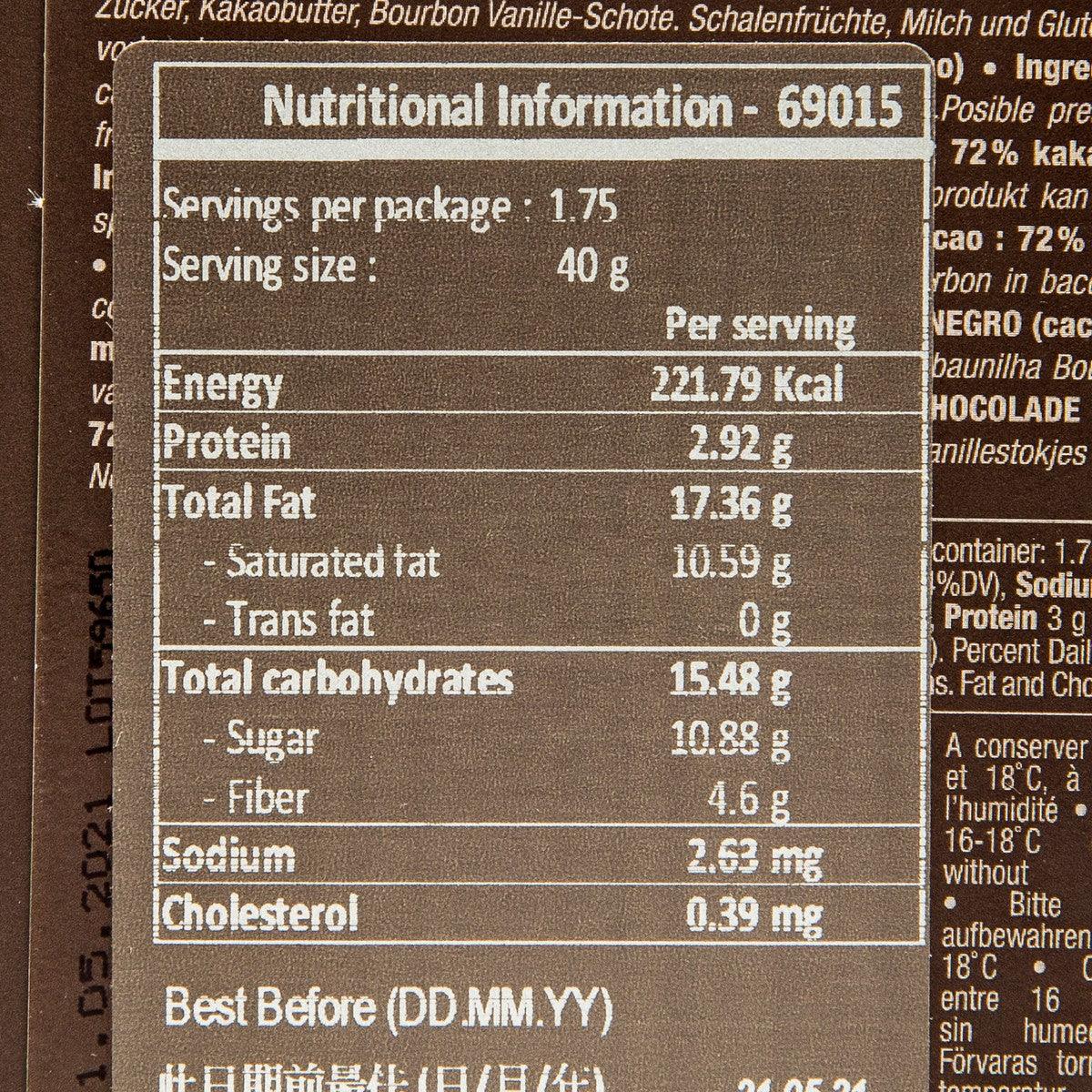 CLUIZEL Kayamebe Dark Chocolate Bar 72%  (70g)