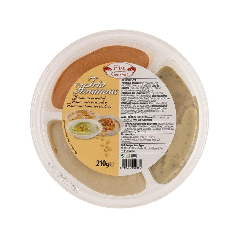 EDEN Assorted Hummus Dip - Tomato, Oriental, Coriander  (210g)