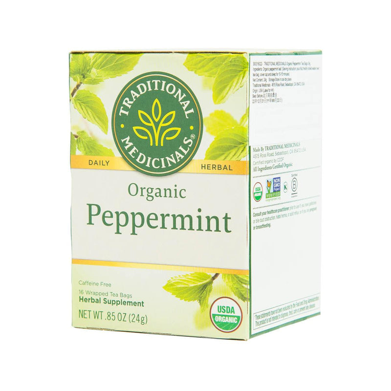 TRADITIONAL MEDICINALS Organic Peppermint Tea Bags  (24g) - city&