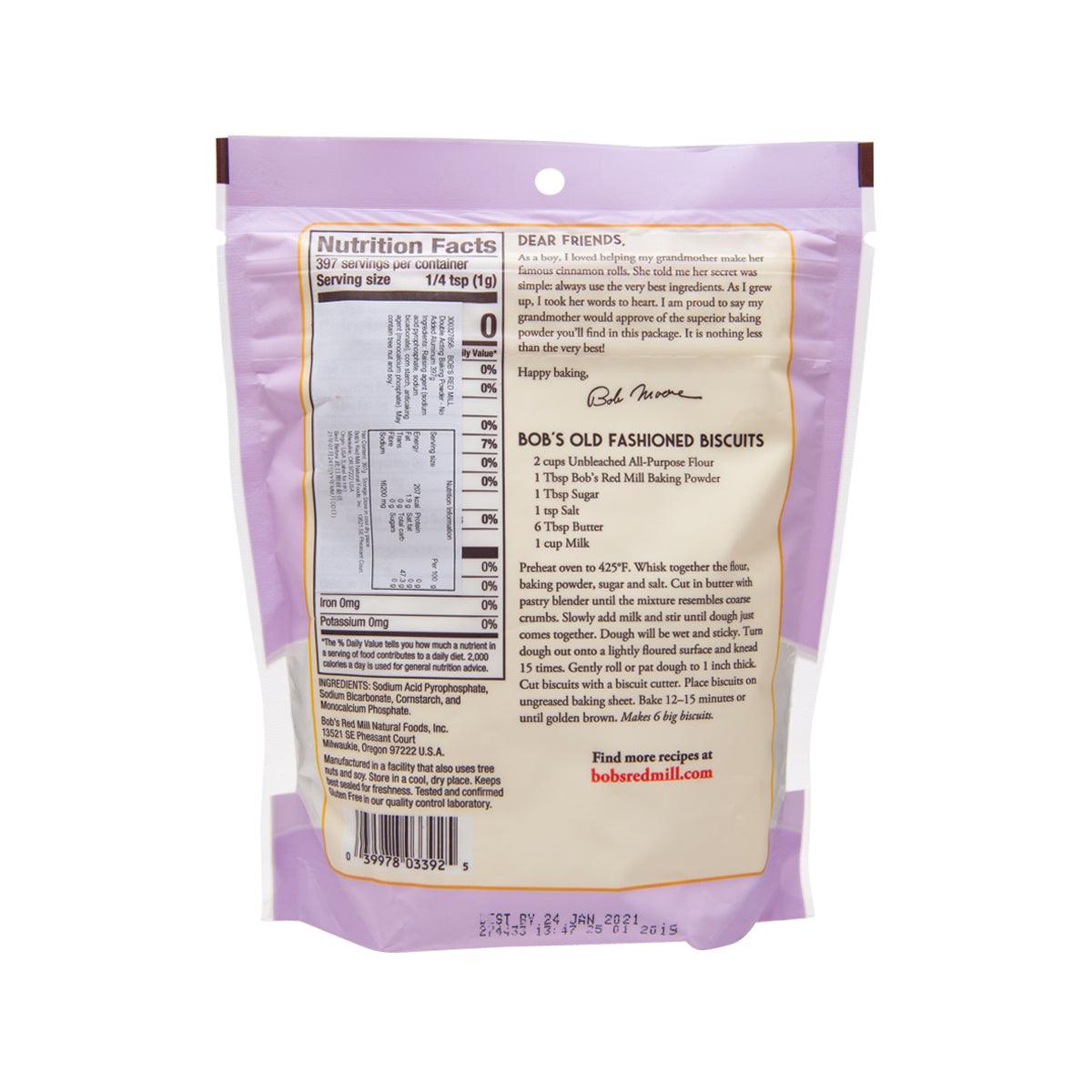 BOB'S RED MILL Double Acting Baking Powder - No Added Aluminum  (397g)