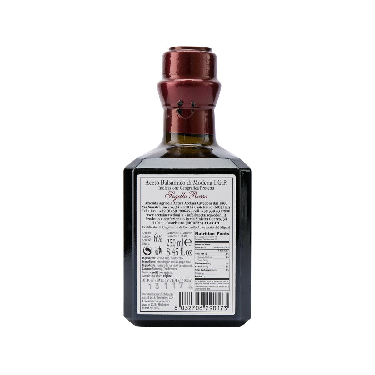 CAVEDONI Sigillo Rosso' PGI Modena Balsamic Vinegar 1 Year Old  (250mL)