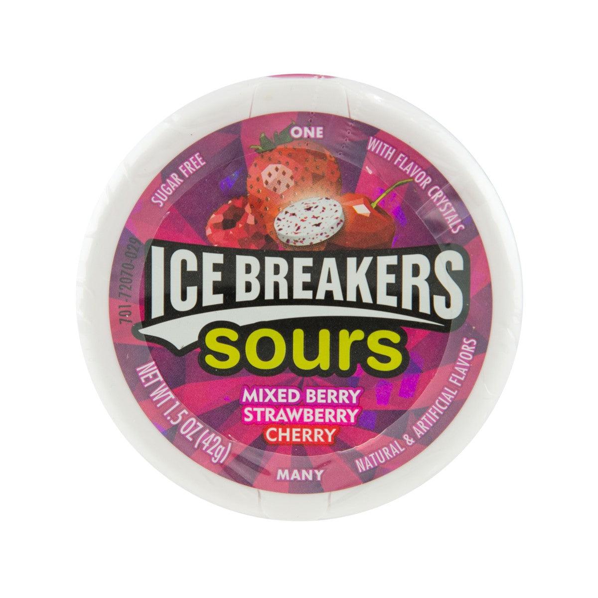 ICE BREAKERS Sours Candy - Mixed Berry, Strawberry, Cherry Flavor (42g ...