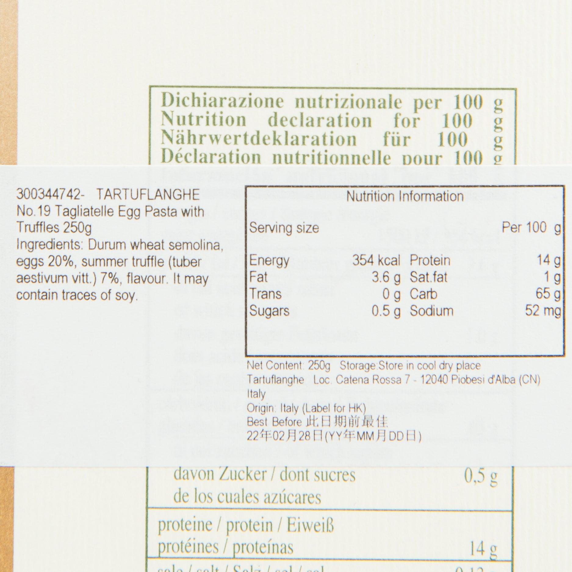 TARTUFLANGHE No.19 Tagliatelle Egg Pasta with Truffles  (250g) - city'super E-Shop