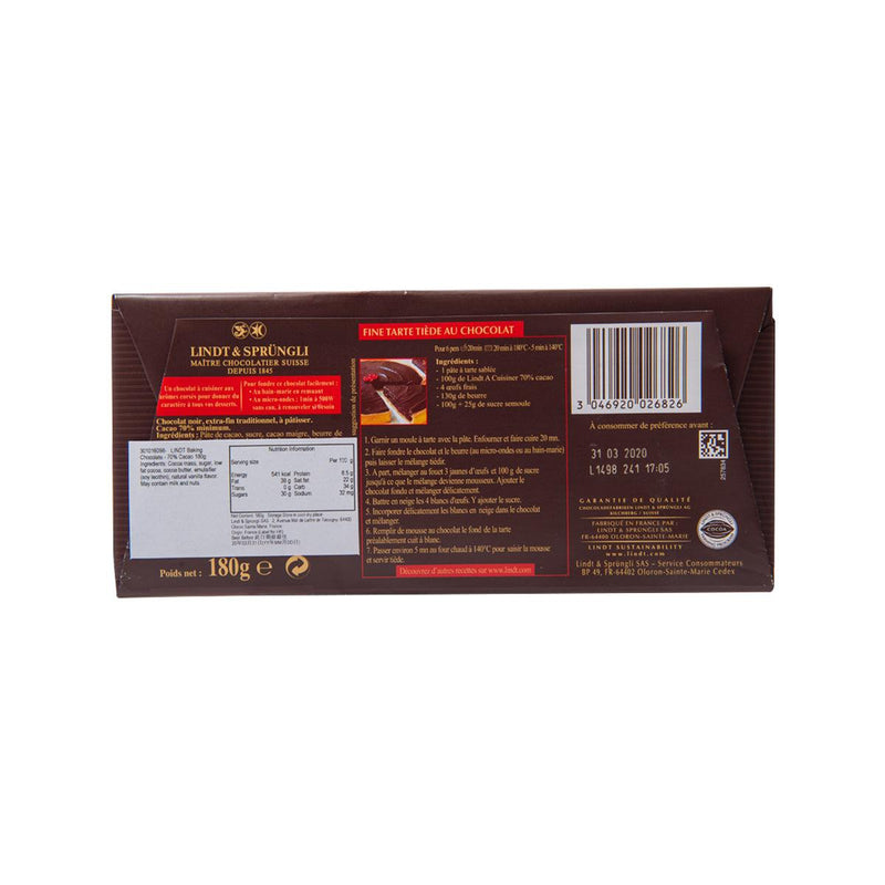 LINDT Baking Chocolate - 70% Cacao  (200g)