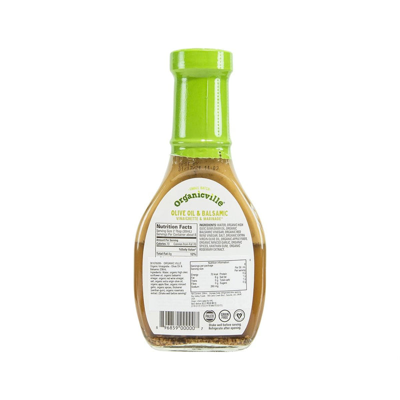 ORGANIC VILLE Organic Vinaigrette & Marinade - Balsamic with Olive Oil  (236mL)