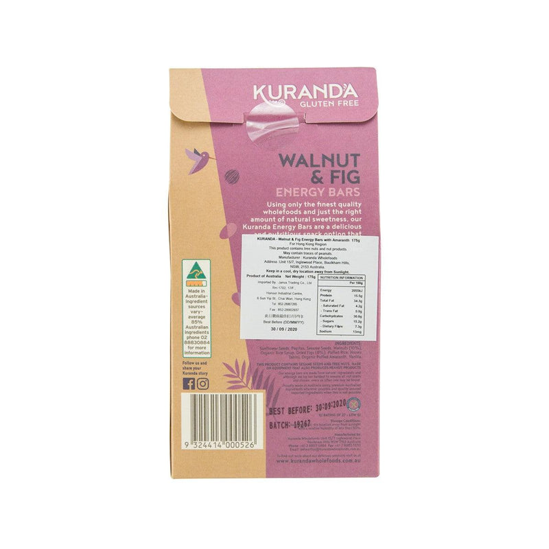 KURANDA Walnut & Fig Energy Bars with Amaranth  (175g)