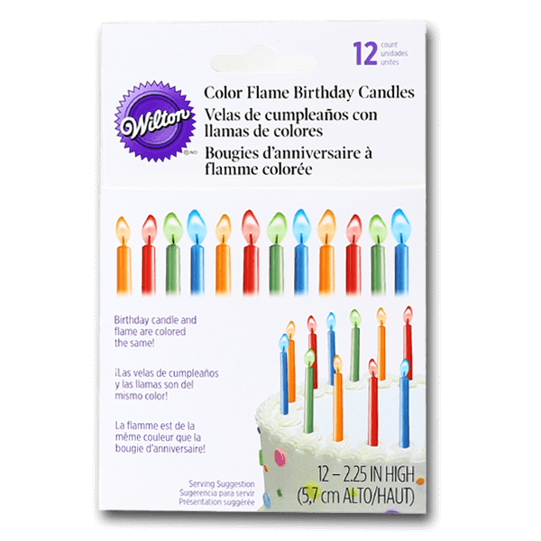 WILTON Color Flame Candles  (12pcs) - city&