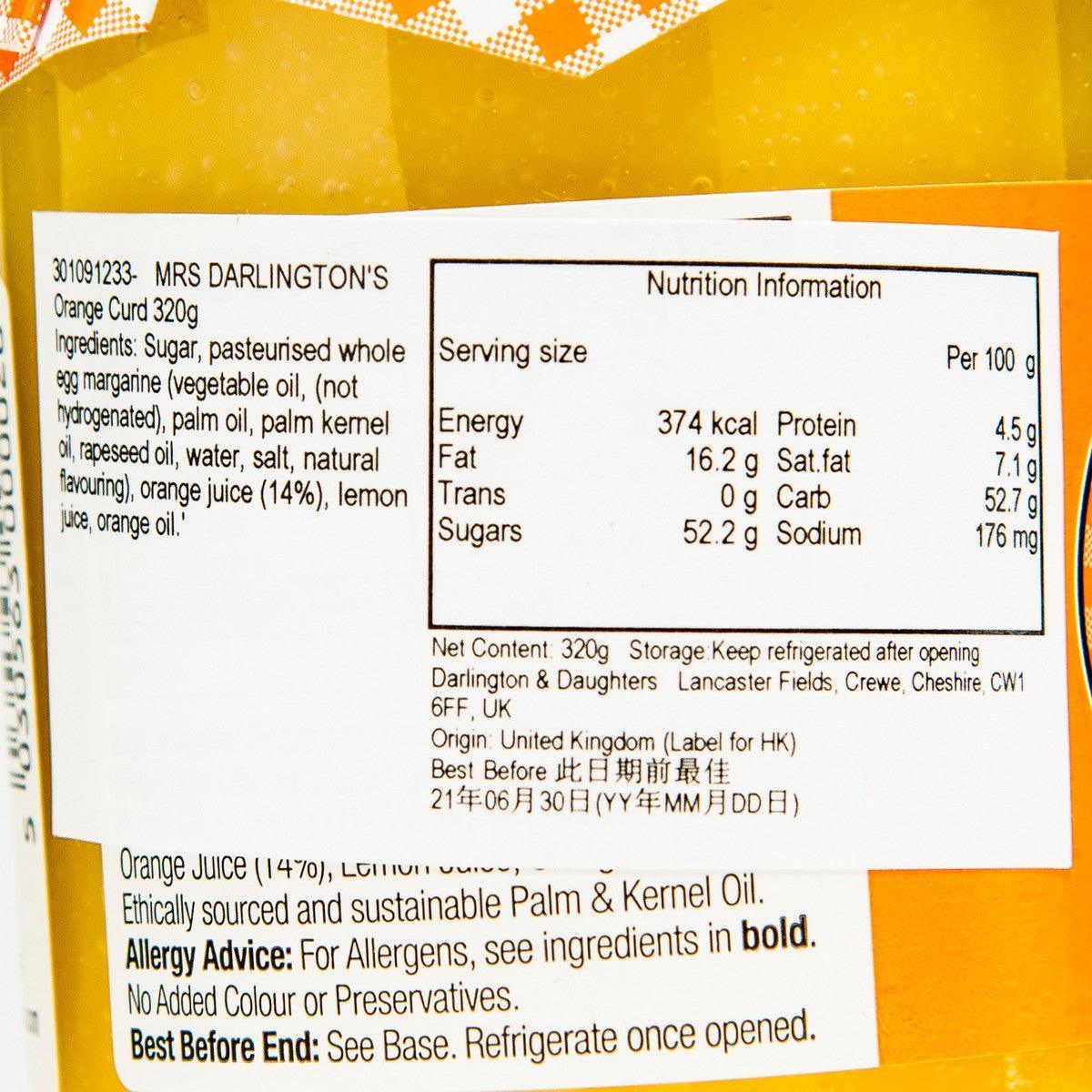 MRS DARLINGTON'S Orange Curd  (320g)