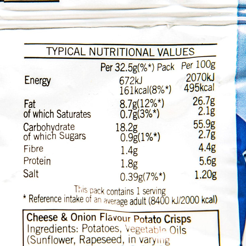 WALKERS Cheese & Onion Flavour Potato Crisps  (32.5g) - city&