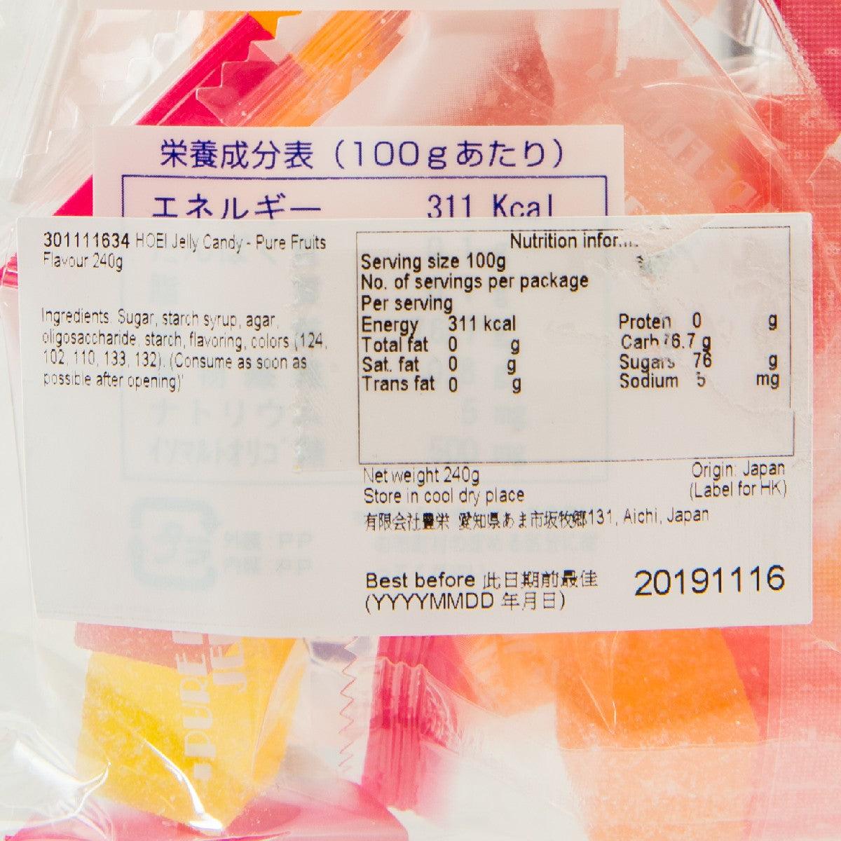 HOEI Jelly Candy - Pure Fruits Flavour  (240g)