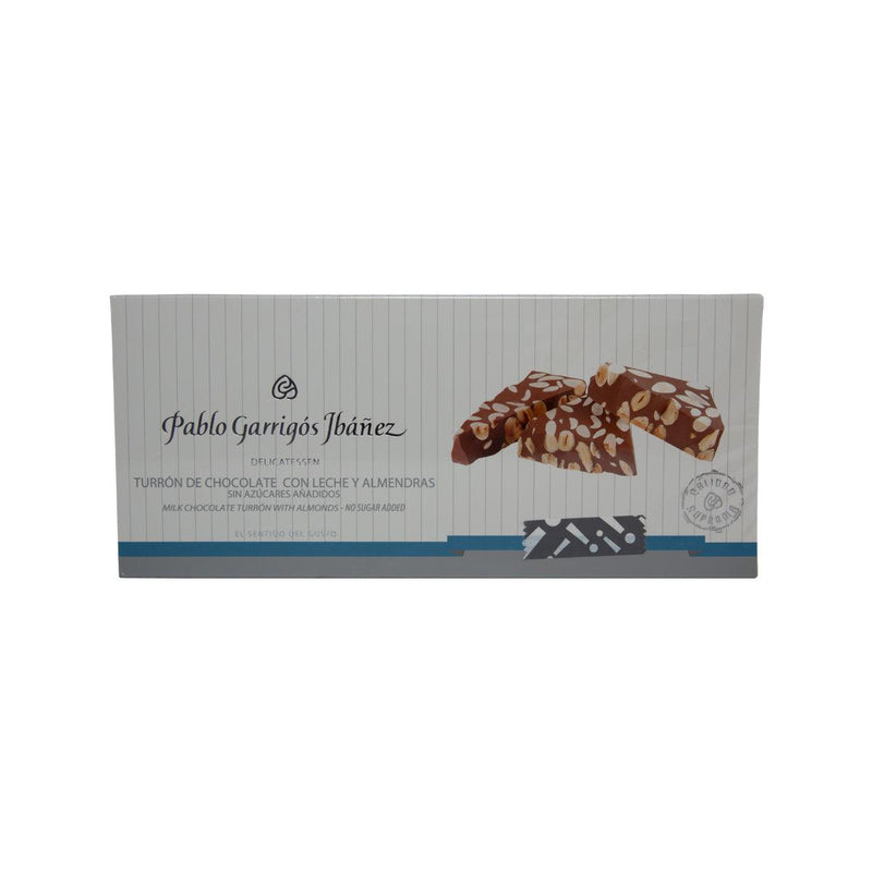 PABLO GARRIGOS IBANEZ Milk Chocolate Turron with Almonds - No Sugar Added  (200g)