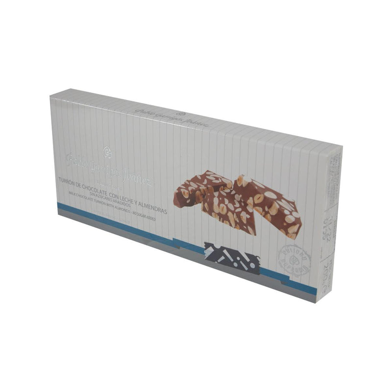 PABLO GARRIGOS IBANEZ Milk Chocolate Turron with Almonds - No Sugar Added  (200g)