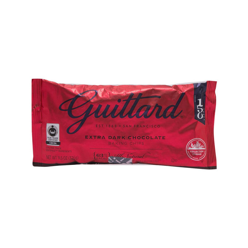 GUITTARD Extra Dark Chocolate Baking Chips - 63% Cocoa Mass  (326g)